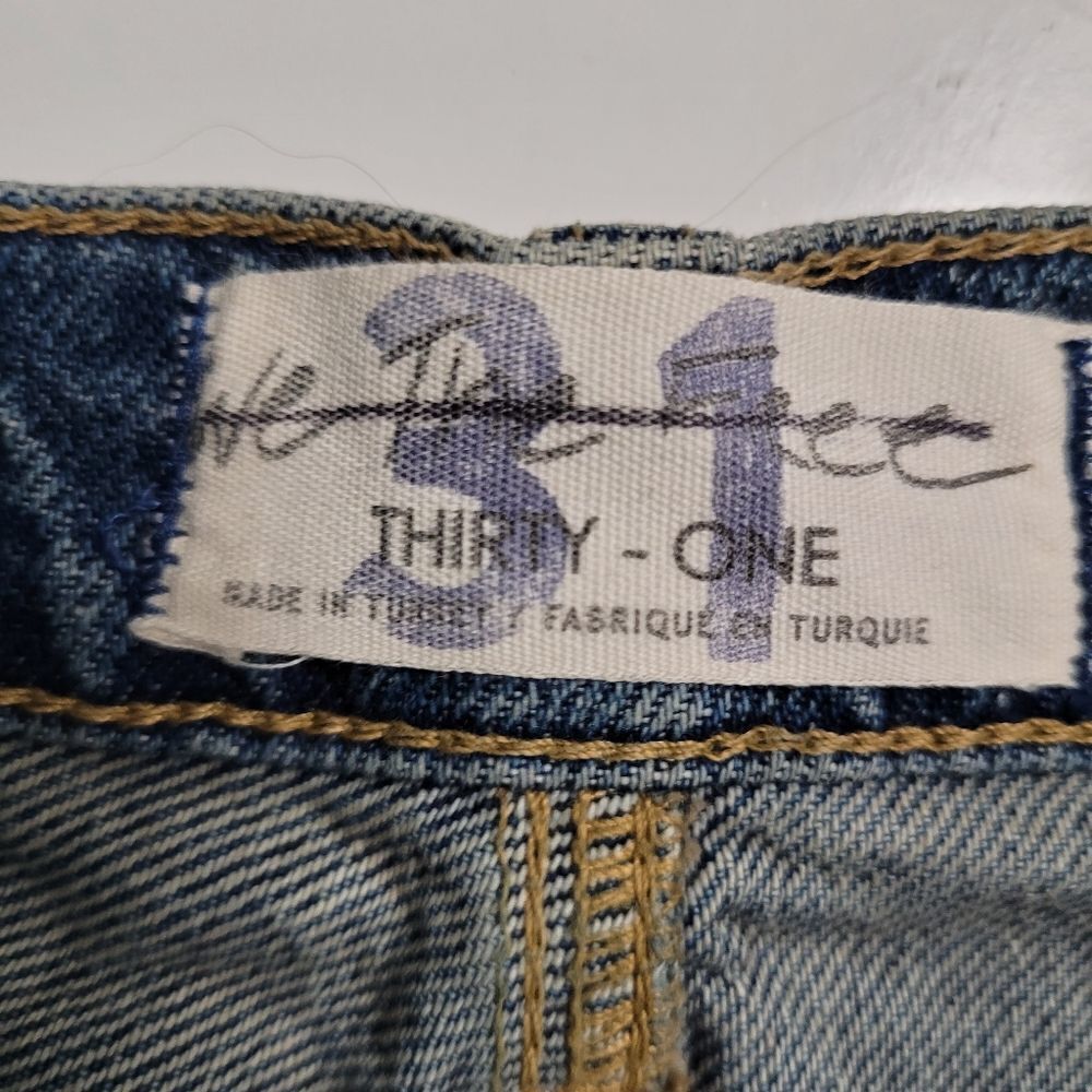 NEW 31 FREE PEOPLE tribal button fly Rocky corduroy patch loose jeans we the NWT - Picture 12 of 16